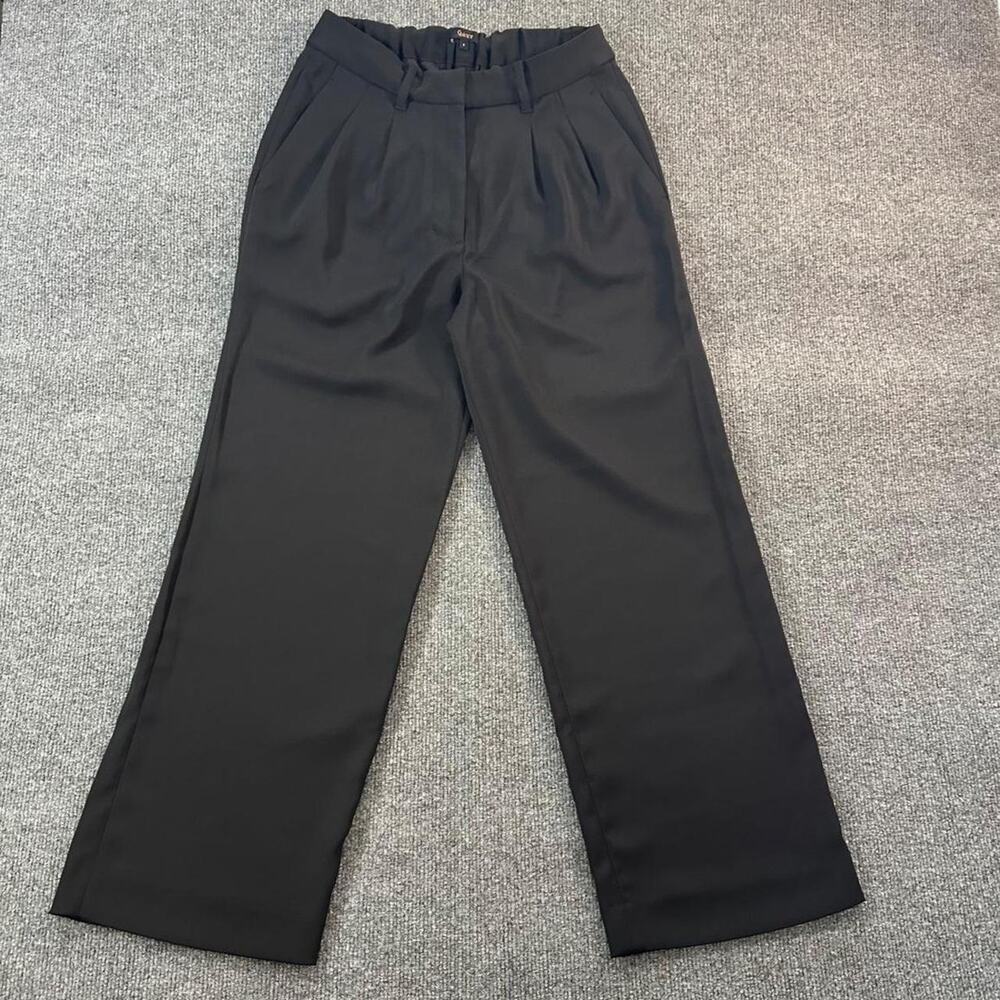 Quince Women’s Stretch Crepe Pleated Wide-Leg Pants Elastic Waist Baggy Loose 4